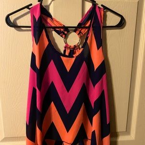 Discreet Chevron Halter Blouse